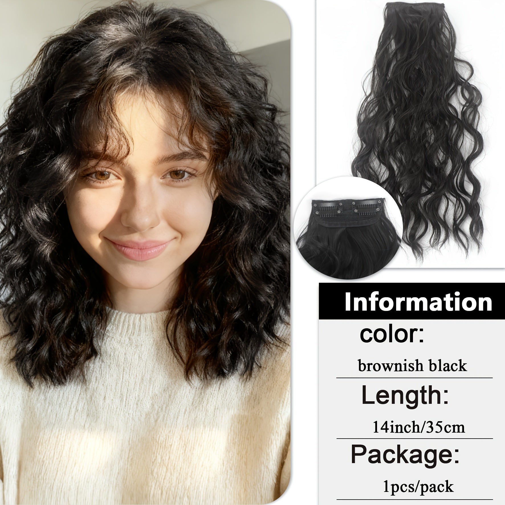 6-18 Inch Water Wave Clip-in Extensions | Invisible Seamless Top Hair Topper for Thinning Hair, Heat Resistant Curly Synthetic Fiber for Instant Root Volume | Brand: DONGKAILI, Suitable for Daily\u002FParty Use, Loose Wave Curl, High Temperature Fiber
