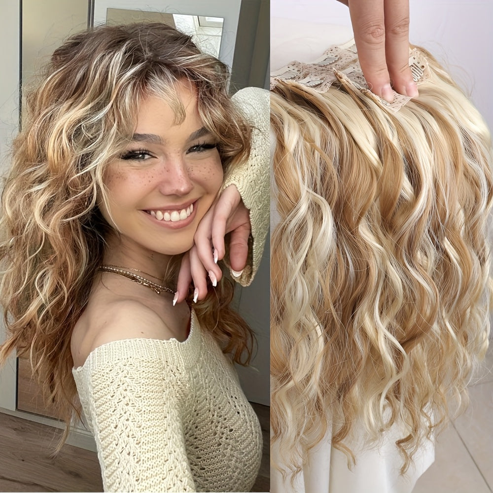 Four-piece Water Ripple Women's Hair Extensions, Clip-on Style, to Increase Hair Length And Volume