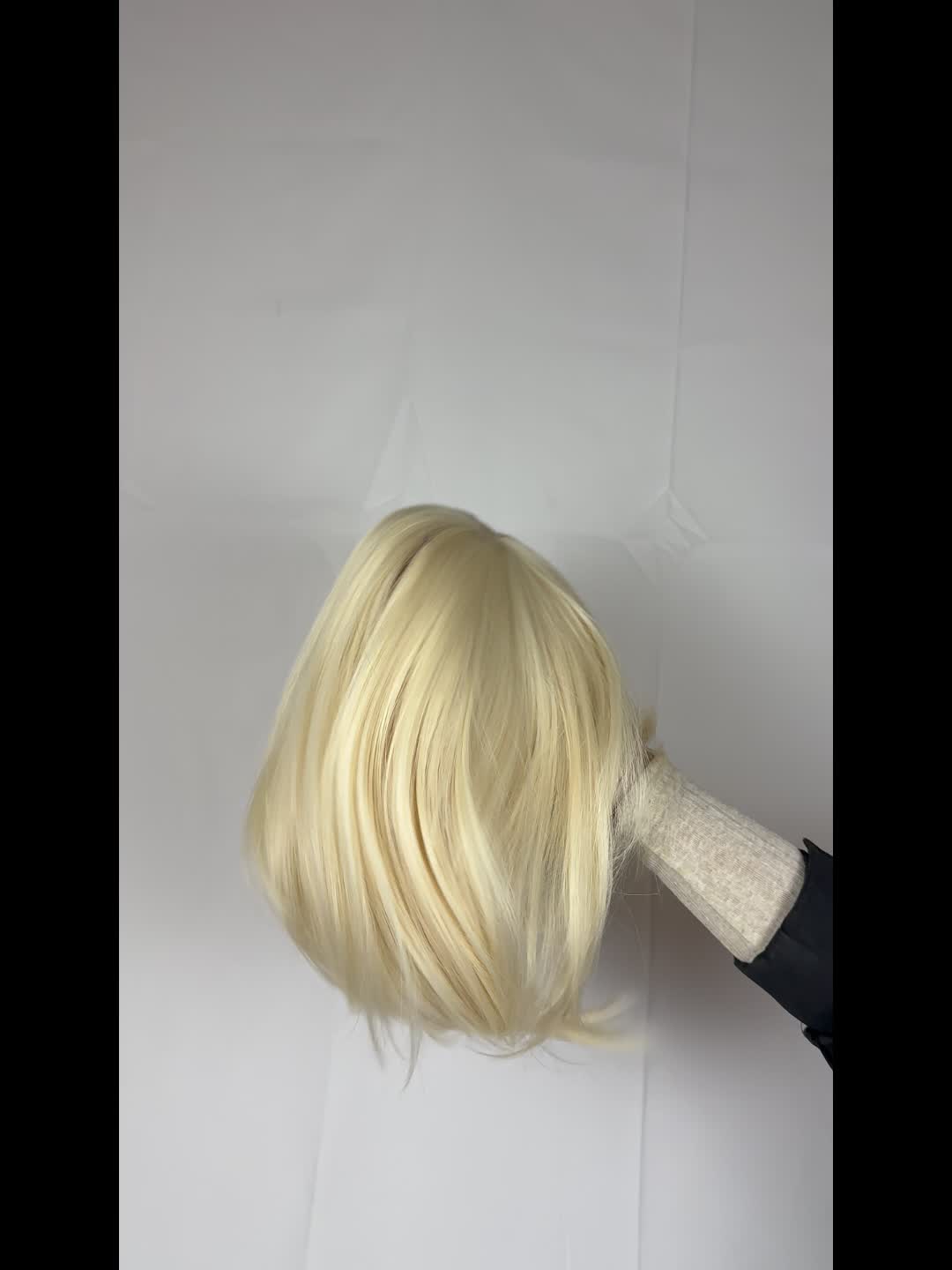 Women' Heat-Resistant Full Head Coverage Synthetic Hair Wig - Blonde Straight with Bangs Suitable for Daily Wear, Parties & Elastic Net Cap - Age-Reducing Realistic Volume Wig for Heat Styling & Instant Volume