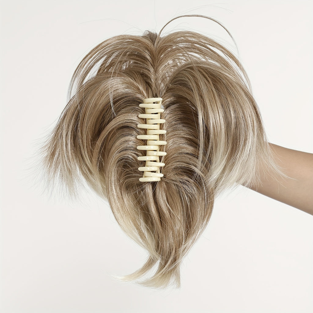 10 Inches Synthetic Claw Clip Messy Chignon Hair Extensions Daily Wear Clip-in Ponytail Extensions Hair Accessories for Women