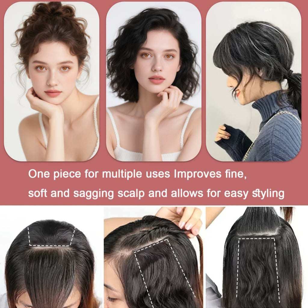 6-18 Inch Water Wave Clip-in Extensions | Invisible Seamless Top Hair Topper for Thinning Hair, Heat Resistant Curly Synthetic Fiber for Instant Root Volume | Brand: DONGKAILI, Suitable for Daily\u002FParty Use, Loose Wave Curl, High Temperature Fiber