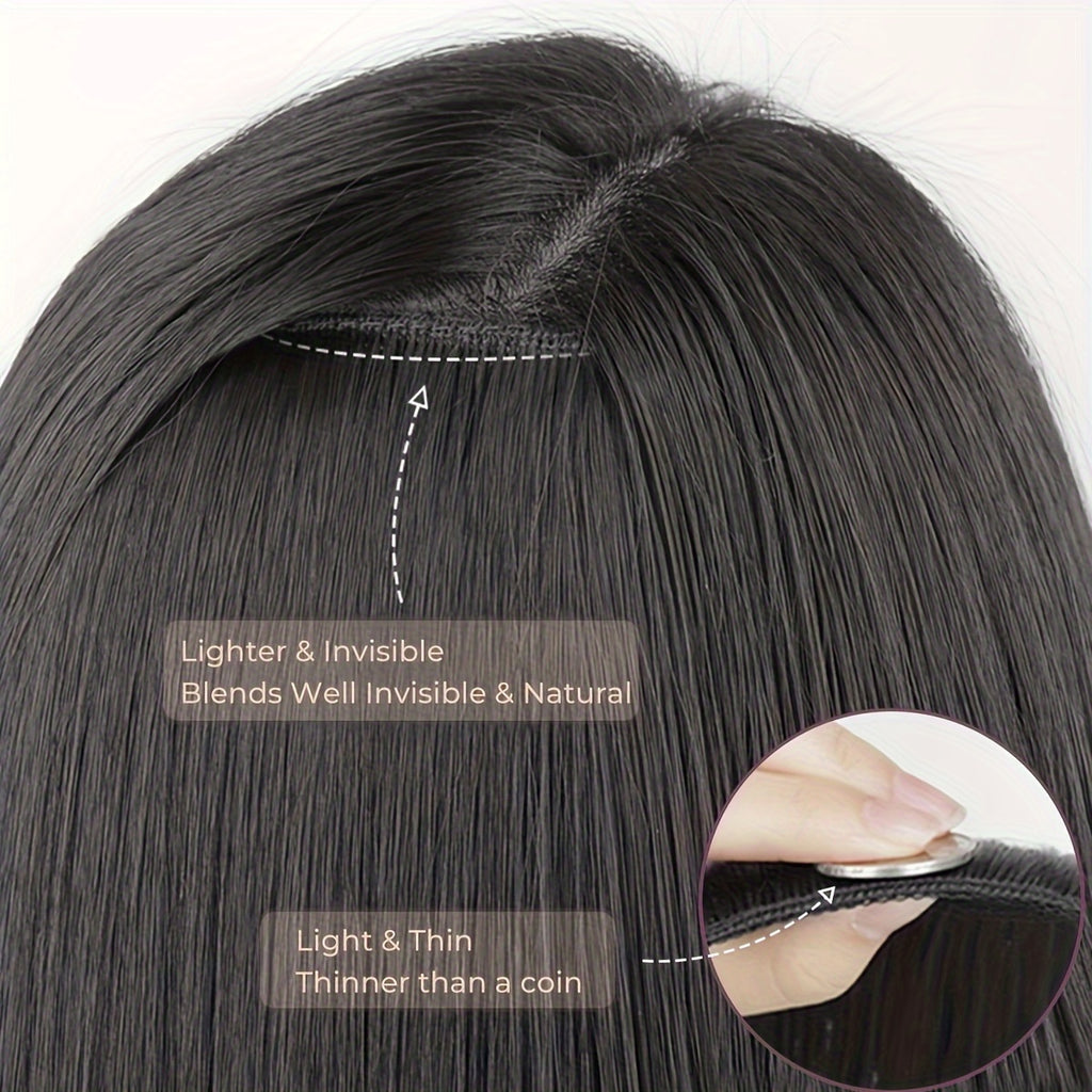 Women's 20-Inch Clip-In Curly Wave Hair Extensions - Thick Volume & Highlights, Clip-On Ponytail\u002FBraid Attachment, Soft Synthetic Hair for Short Hairline Coverage, Instant Length (No, Easy Application)