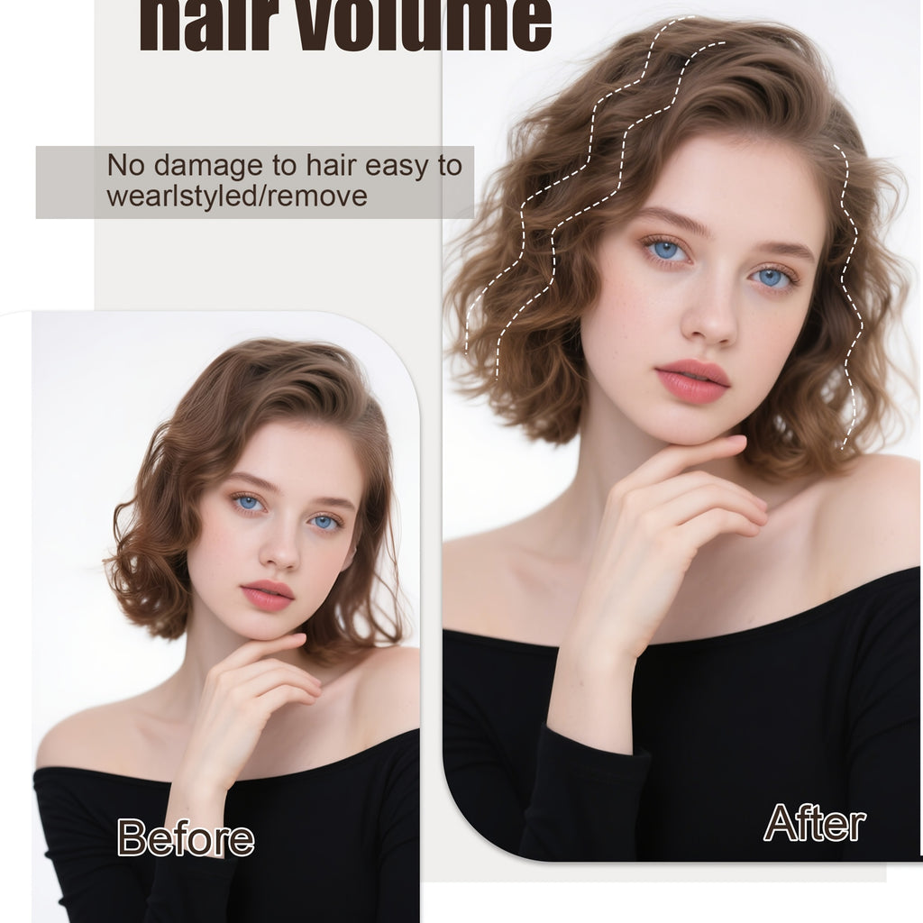 6-18 Inch Water Wave Clip-in Extensions | Invisible Seamless Top Hair Topper for Thinning Hair, Heat Resistant Curly Synthetic Fiber for Instant Root Volume | Brand: DONGKAILI, Suitable for Daily\u002FParty Use, Loose Wave Curl, High Temperature Fiber