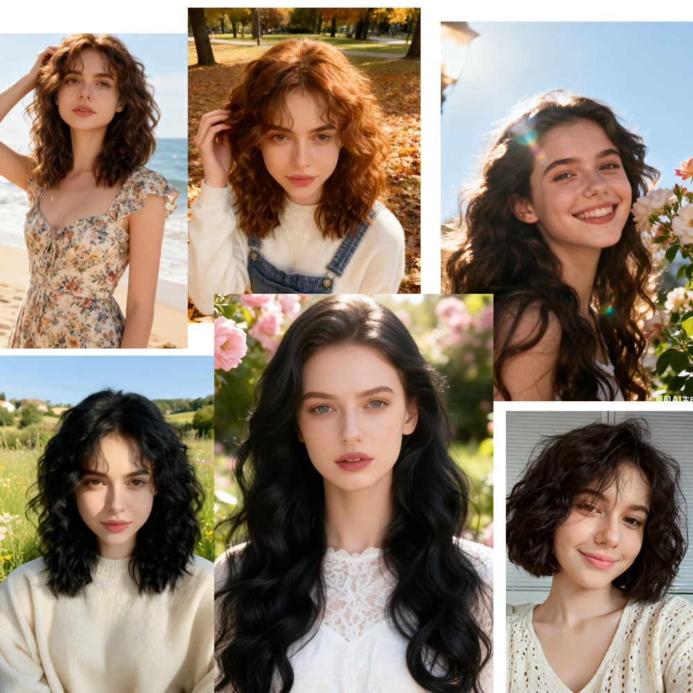 6-18 Inch Water Wave Clip-in Extensions | Invisible Seamless Top Hair Topper for Thinning Hair, Heat Resistant Curly Synthetic Fiber for Instant Root Volume | Brand: DONGKAILI, Suitable for Daily\u002FParty Use, Loose Wave Curl, High Temperature Fiber