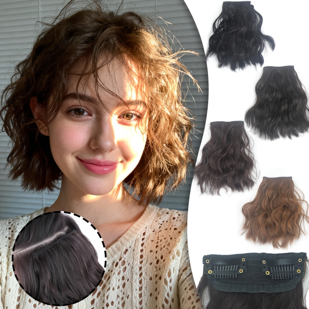 6-18 Inch Water Wave Clip-in Extensions | Invisible Seamless Top Hair Topper for Thinning Hair, Heat Resistant Curly Synthetic Fiber for Instant Root Volume | Brand: DONGKAILI, Suitable for Daily\u002FParty Use, Loose Wave Curl, High Temperature Fiber