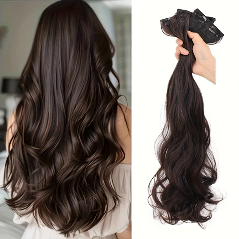 Set of 3 Women'S Wave Clip-In Hair Extensions - Seamless And Discreet Design, Lightweight Volume Boosters with Strong BB Clips, Soft And Suitable for All Hair Types