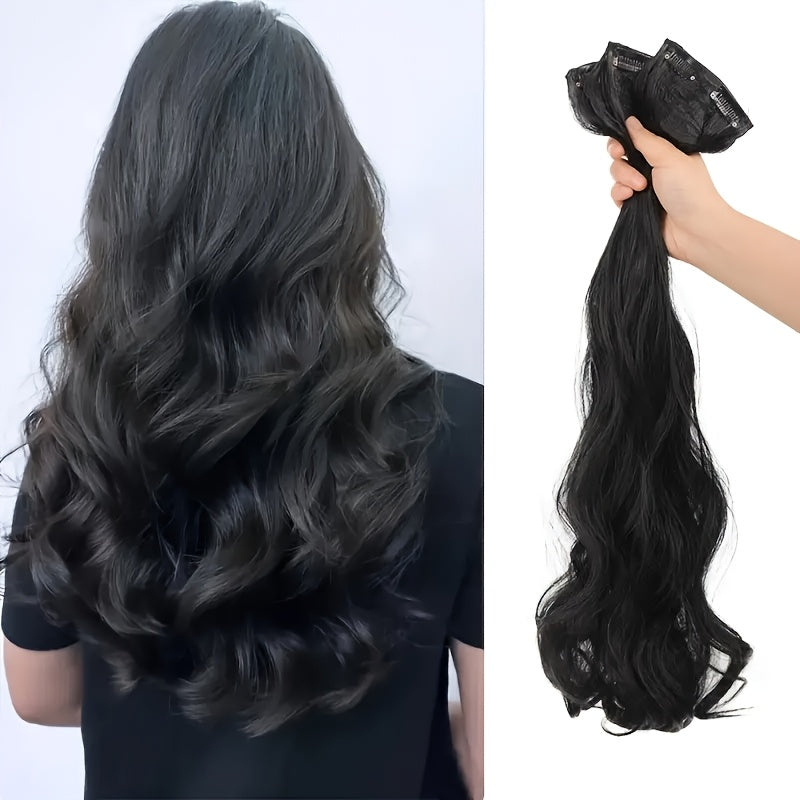 Set of 3 Women'S Wave Clip-In Hair Extensions - Seamless And Discreet Design, Lightweight Volume Boosters with Strong BB Clips, Soft And Suitable for All Hair Types