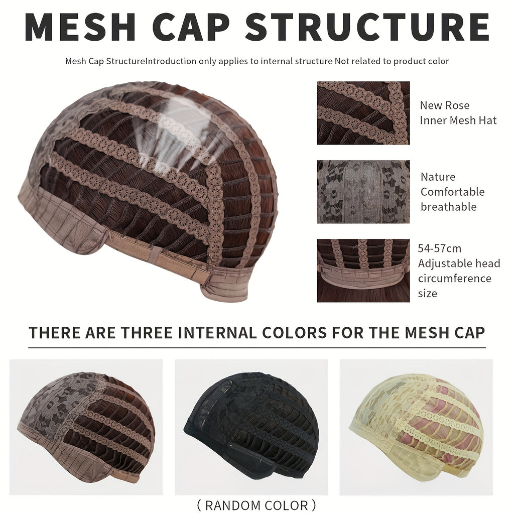 18 Inch Women & Gradient Long Curly Wig with Bangs - Looking Soft & Breathable Heat-Resistant Synthetic Hair, Full Head Wig with Elastic Cap