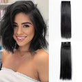 Clip-In Thick Hair Extensions to Enhance Volume for Fine Hair, Discreet Hair Clips, Synthetic Short Straight Hair Pieces Ideal for Thin Hair