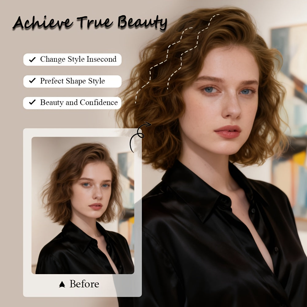 6-18 Inch Water Wave Clip-in Extensions | Invisible Seamless Top Hair Topper for Thinning Hair, Heat Resistant Curly Synthetic Fiber for Instant Root Volume | Brand: DONGKAILI, Suitable for Daily\u002FParty Use, Loose Wave Curl, High Temperature Fiber