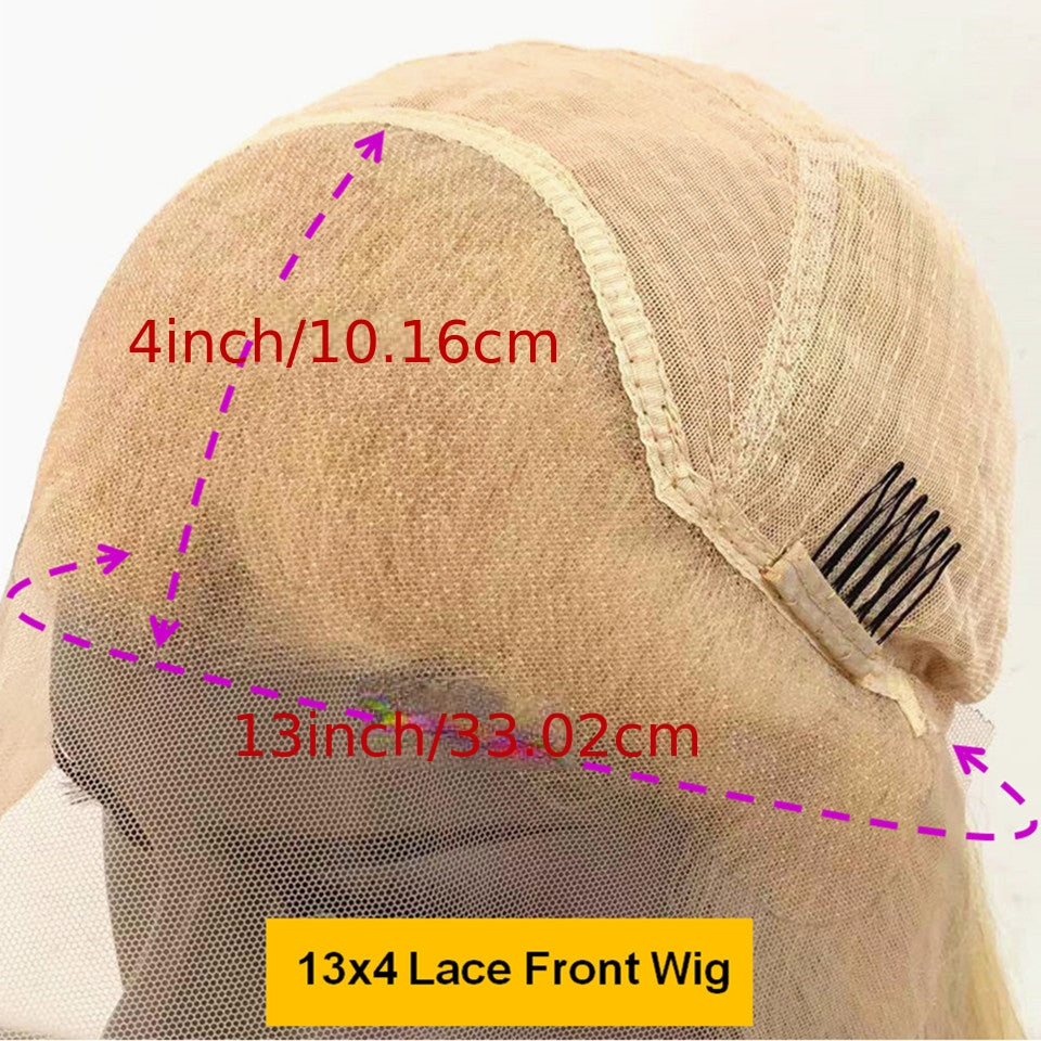 Proktty Transparent Lace Front Wig Ash Blonde Balayage Human Hair Wig Suitable for Skin Tones, 16inch Long Body with Baby Hair & 180% Density Transparent Base Wig for Hairline for Daily Wear, Parties, Photoshoots
