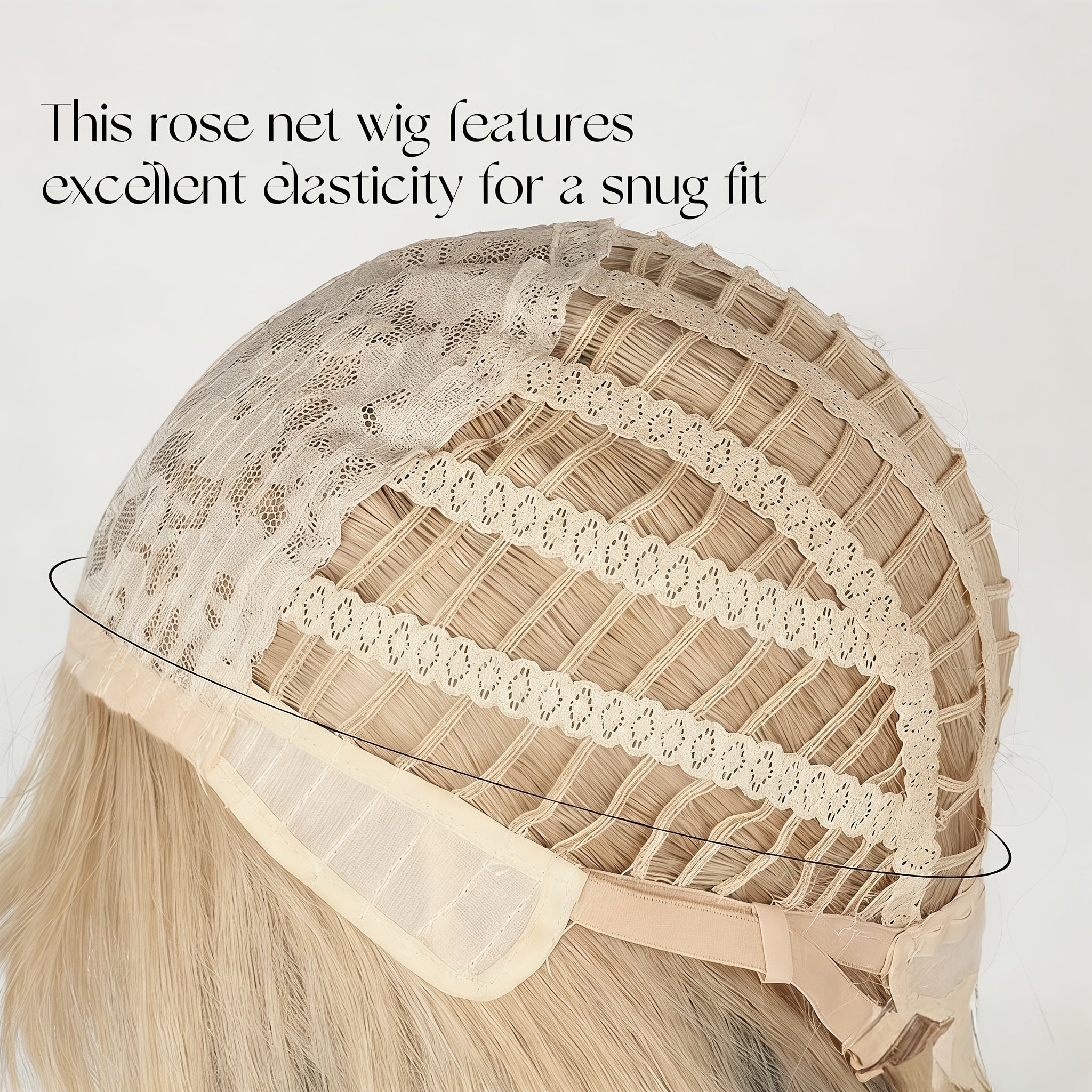 New European And American Wig Full Head Cover Wig, Elastic Rose Net with White Bangs, Wavy Curly Hair, Egg Rolls, Harajuku Style, Anime Cosplay Hit, High-temperature Natural Curly Full Head