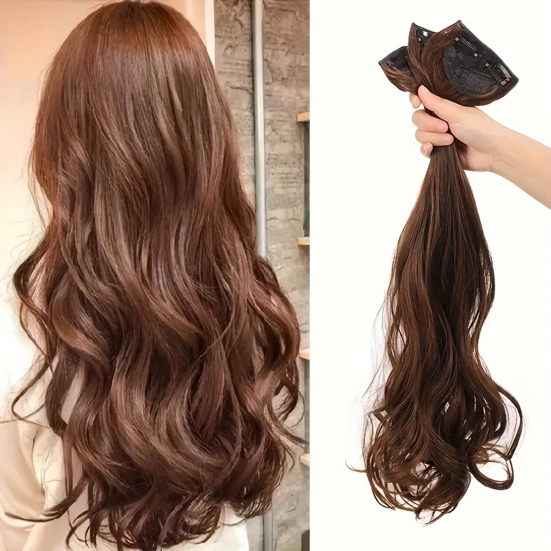 Set of 3 Women'S Wave Clip-In Hair Extensions - Seamless And Discreet Design, Lightweight Volume Boosters with Strong BB Clips, Soft And Suitable for All Hair Types